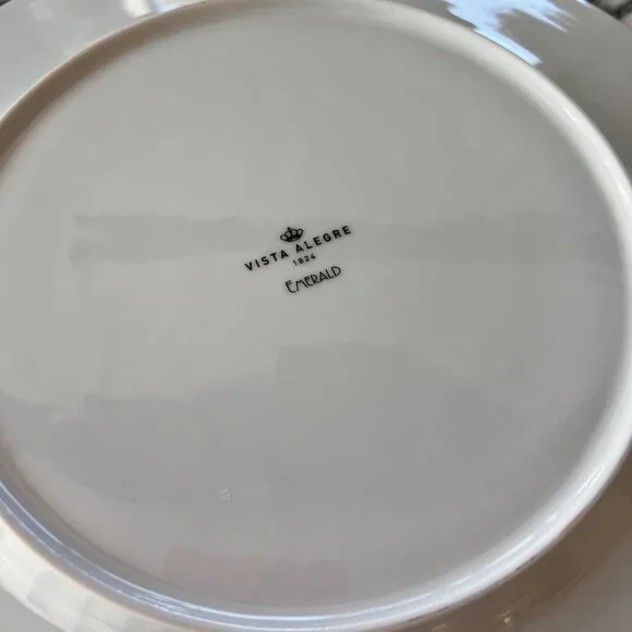 Brand New Vista Alegre Emerald 24k gold Dinner Plate Art Deco 12'' - Picture 8 of 8